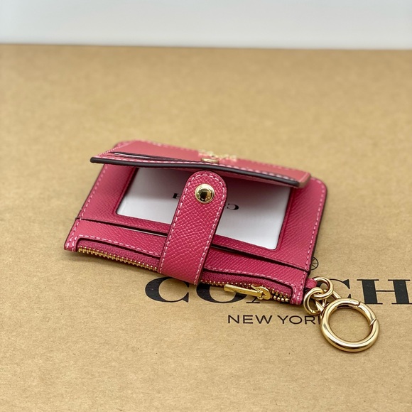 Coach Rose Card Holder with Key Ring Pink - Picture 8 of 12